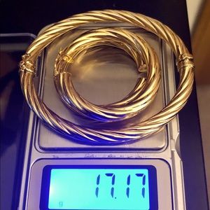 14k Italy Twisted Set Bangle&Hoops Weight 17..17